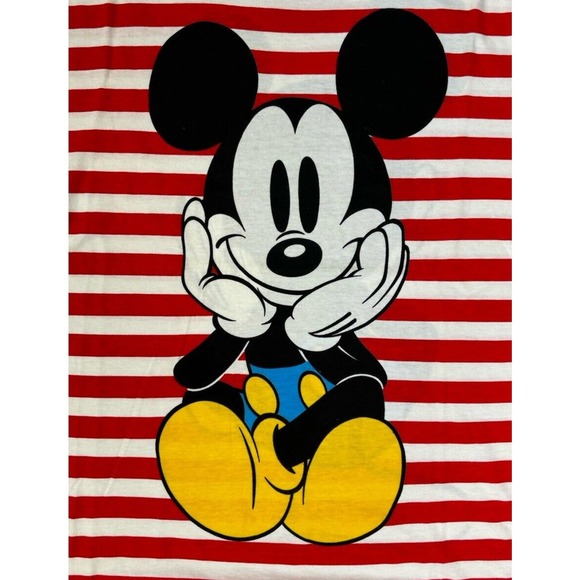 Vintage Mickey Mouse shirt All Over Print Pin striped 90s Disney & Co. shirt S - Picture 2 of 9